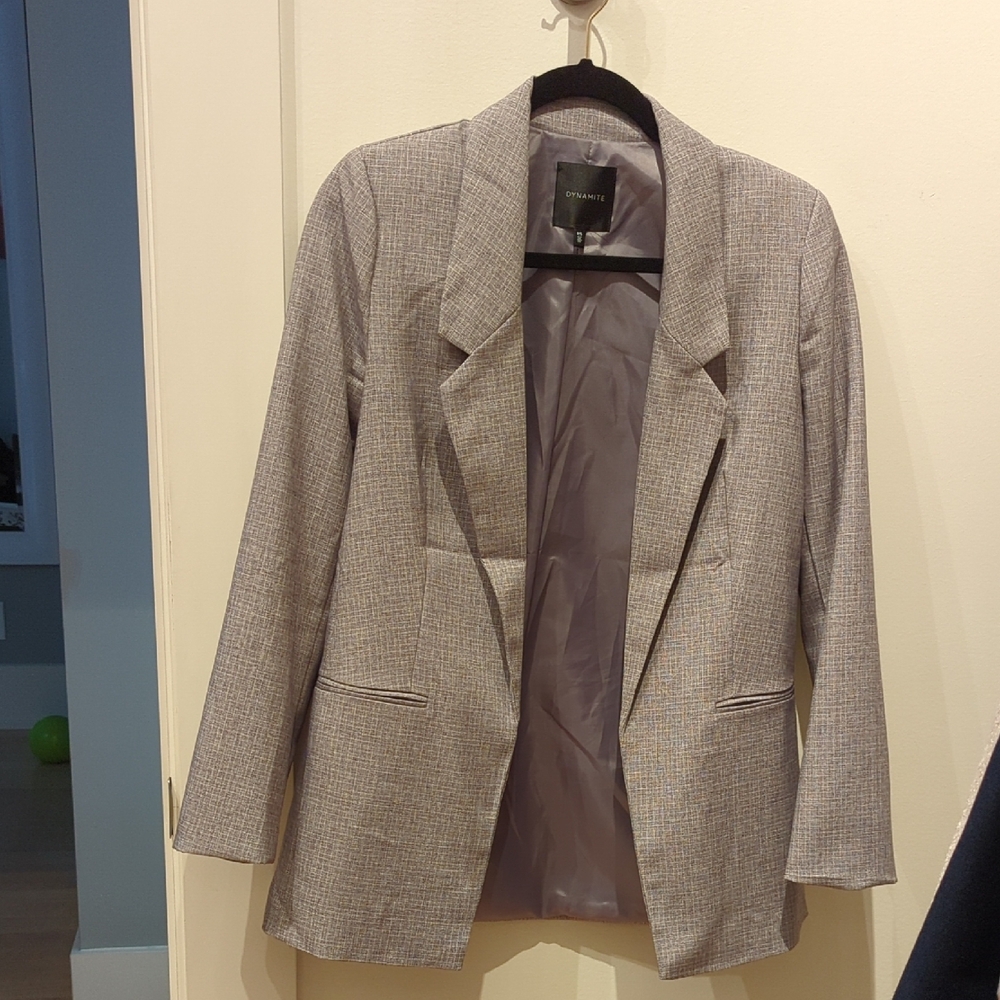 Gray Plaid Blazer